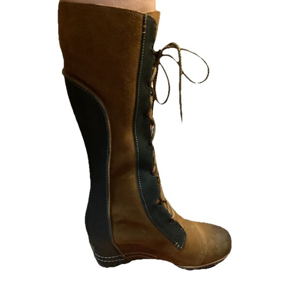SOREL CATE THE GREAT WEDGE Chestnut Brown Waterproof LACE UP Women's Boots Sz 9 - Picture 3 of 16